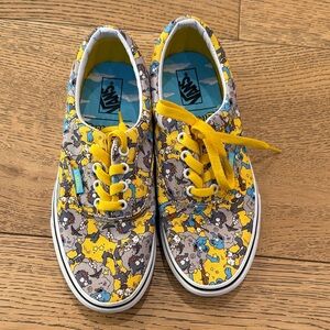 Vans Kids Sneakers - Yellow and Gray with Cartoon Design